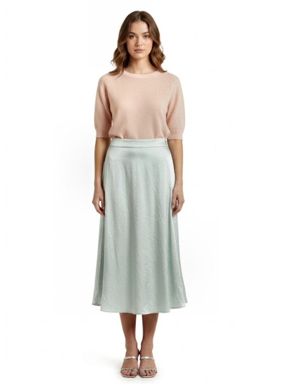 Sies Marjan - Ruched Effect Midi Skirt, Sky Blu, Womens Size 10